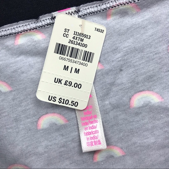 Victoria’s Secret Black Logo Hipster Panties Rainbow 🌈 Design Medium NWT! - Picture 4 of 5